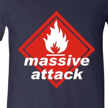 Massive Attack Logo Official Amplified V-Neck T-Shirt