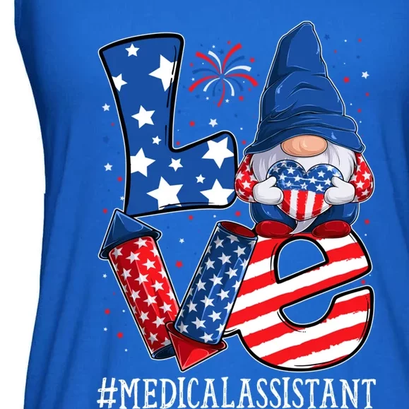 Medical Assistant Love 4th Of July Gnome Usa Patriotic Gift Ladies Essential Flowy Tank