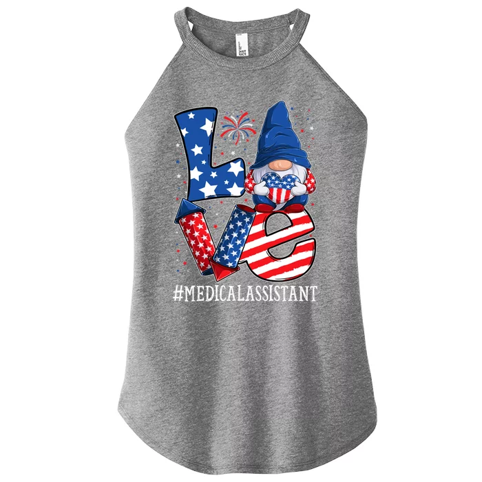 Medical Assistant Love 4th Of July Gnome Usa Patriotic Gift Women’s Perfect Tri Rocker Tank