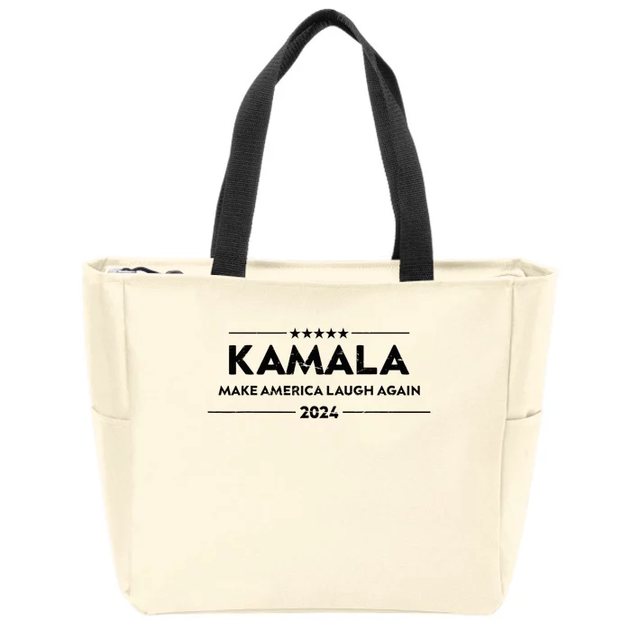 Make America Laugh Again Funny Kamala 2024 Vintage Zip Tote Bag