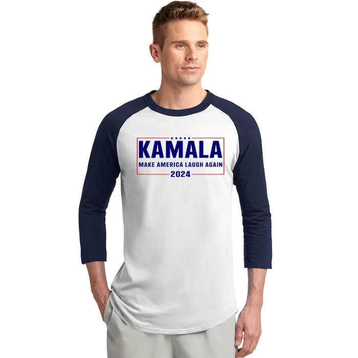 Make America Laugh Again American Flag Kamala 2024 Baseball Sleeve Shirt