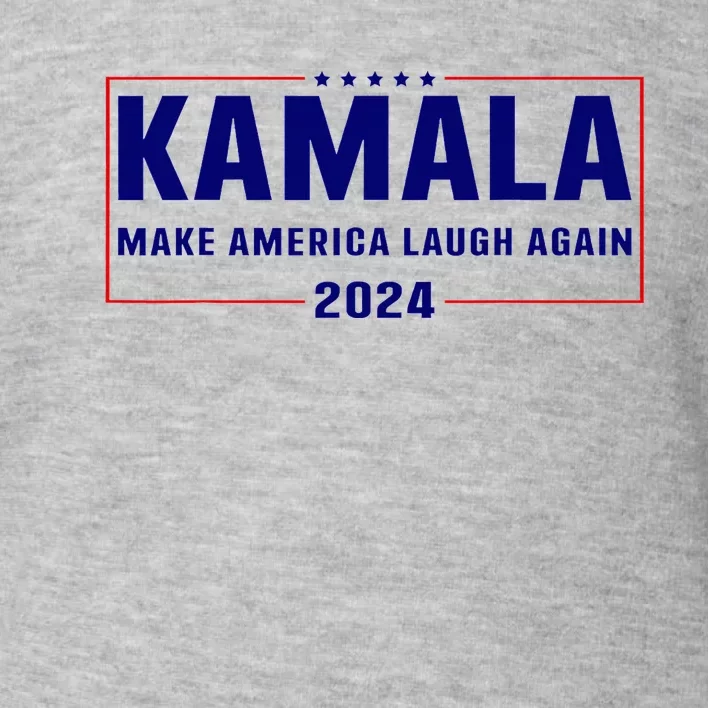 Make America Laugh Again American Flag Kamala 2024 Toddler Sweatshirt