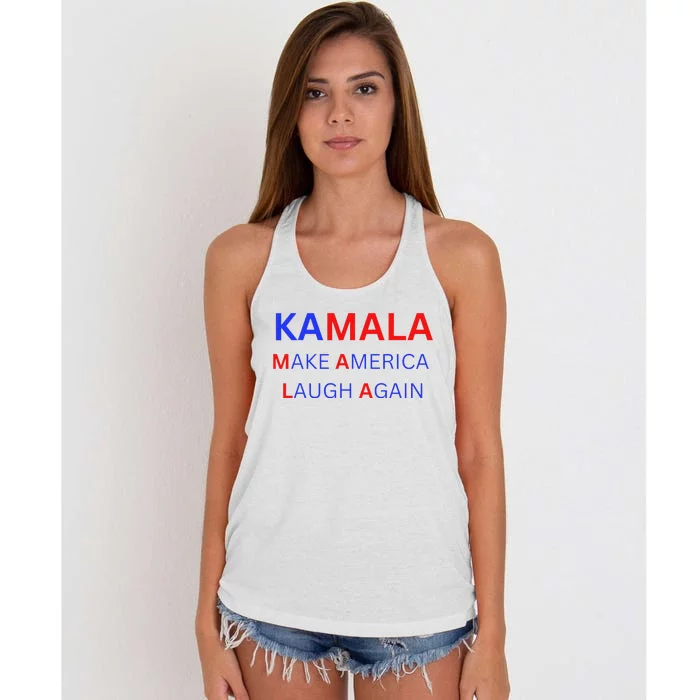 Make America Laugh Again Kamala Harris 2024 Women's Knotted Racerback Tank