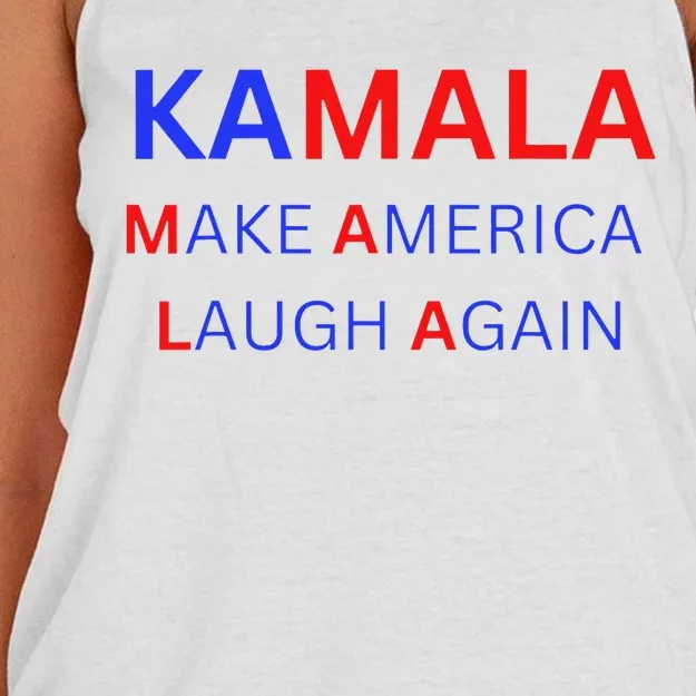 Make America Laugh Again Kamala Harris 2024 Women's Knotted Racerback Tank