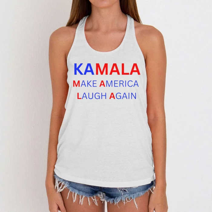 Make America Laugh Again Kamala Harris 2024 Women's Knotted Racerback Tank