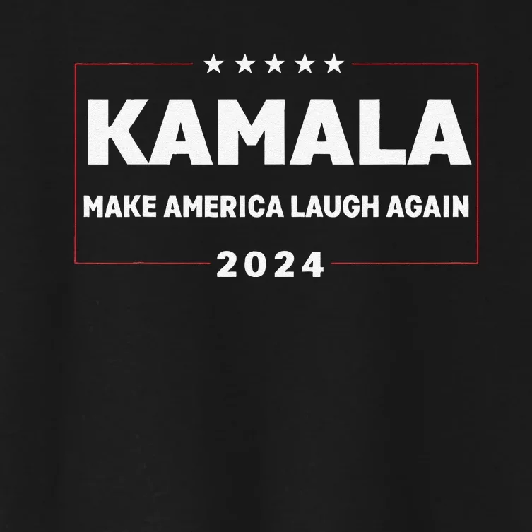 Make America Laugh Again American Flag 2024 Women's Crop Top Tee