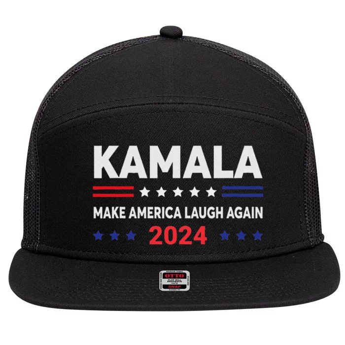 Make America Laugh Again 2024 7 Panel Mesh Trucker Snapback Hat