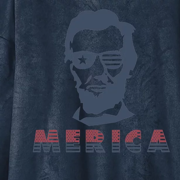 Merica Abe Lincoln Hooded Wearable Blanket