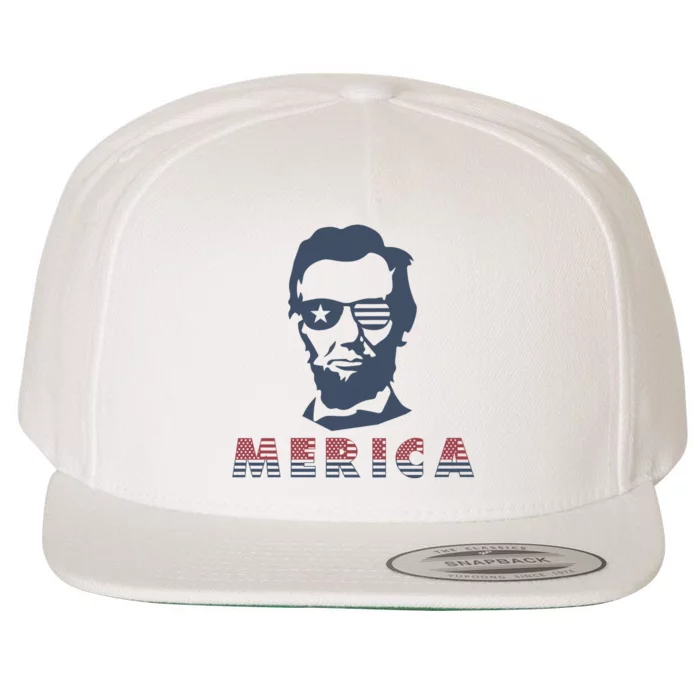 Merica Abe Lincoln Wool Snapback Cap