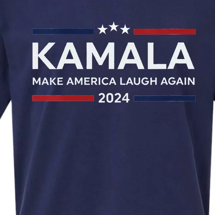 Make America Laugh Again American Flag 2024 V Neck Sueded Cloud Jersey T-Shirt