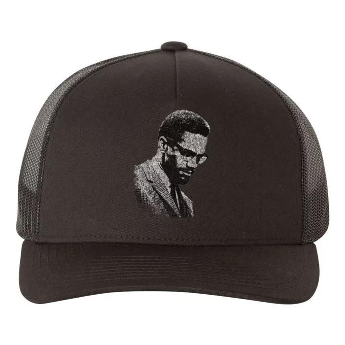 Malcolm X Black And White Portrait Yupoong Adult 5-Panel Trucker Hat