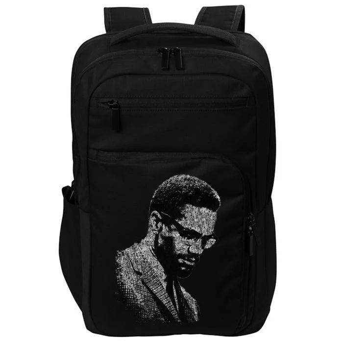 Malcolm X Black And White Portrait Impact Tech Backpack