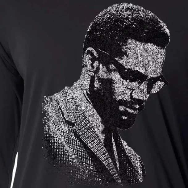 Malcolm X Black And White Portrait Cooling Performance Long Sleeve Crew