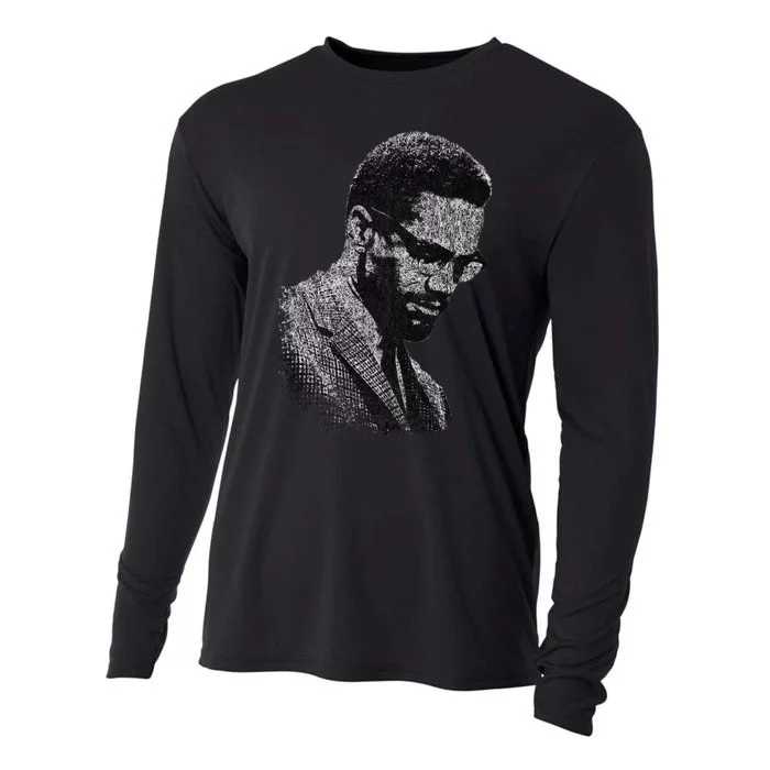 Malcolm X Black And White Portrait Cooling Performance Long Sleeve Crew