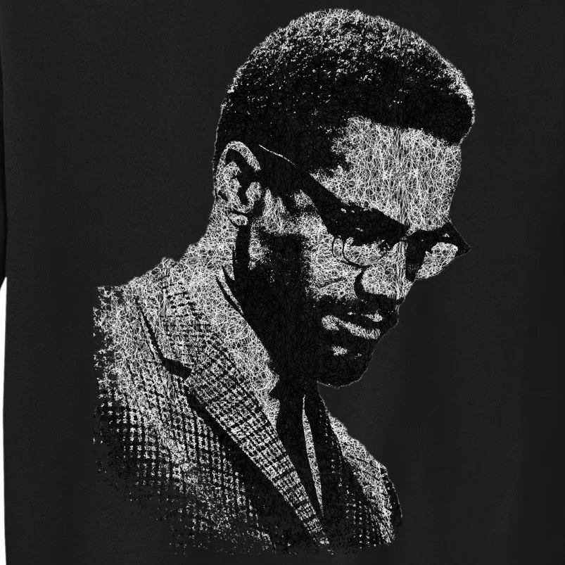 Malcolm X Black And White Portrait Tall Sweatshirt