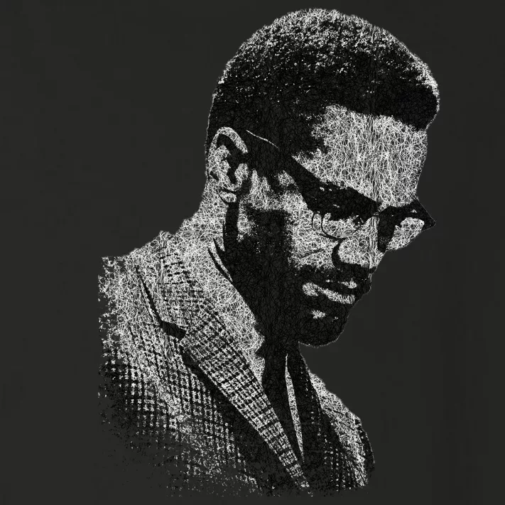 Malcolm X Black And White Portrait Toddler Long Sleeve Shirt