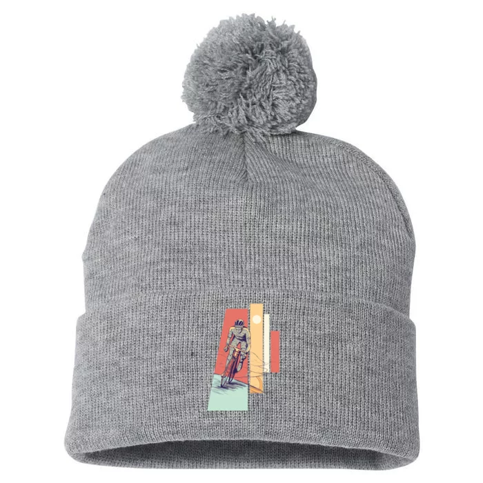 Male Cyclist Pom Pom 12in Knit Beanie