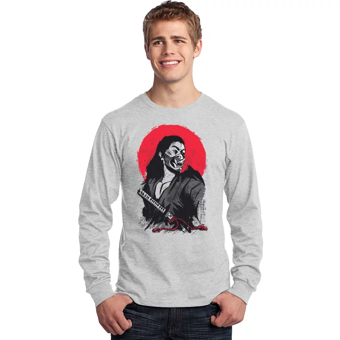 Male Japanese Warrior Long Sleeve Shirt