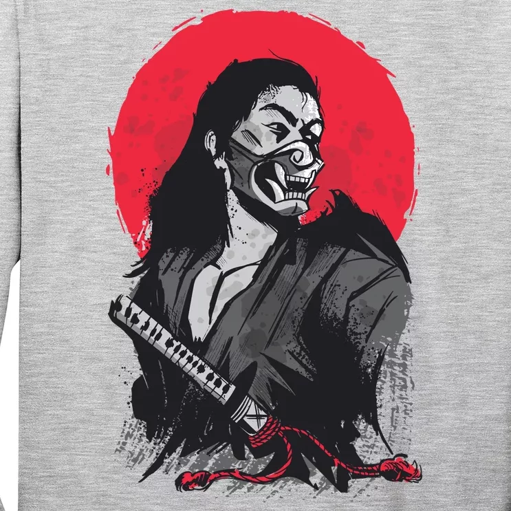 Male Japanese Warrior Long Sleeve Shirt