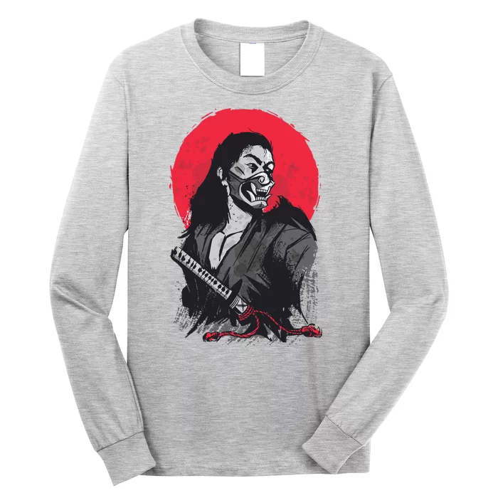 Male Japanese Warrior Long Sleeve Shirt