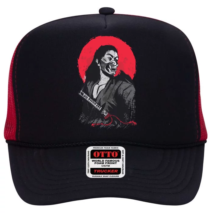 Male Japanese Warrior High Crown Mesh Trucker Hat