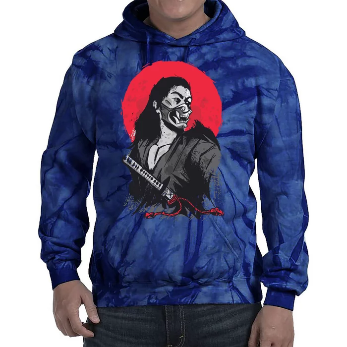 Male Japanese Warrior Tie Dye Hoodie