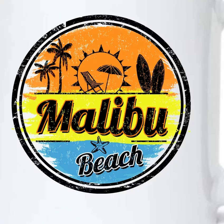 Malibu Beach Retro Circle Black Color Changing Mug