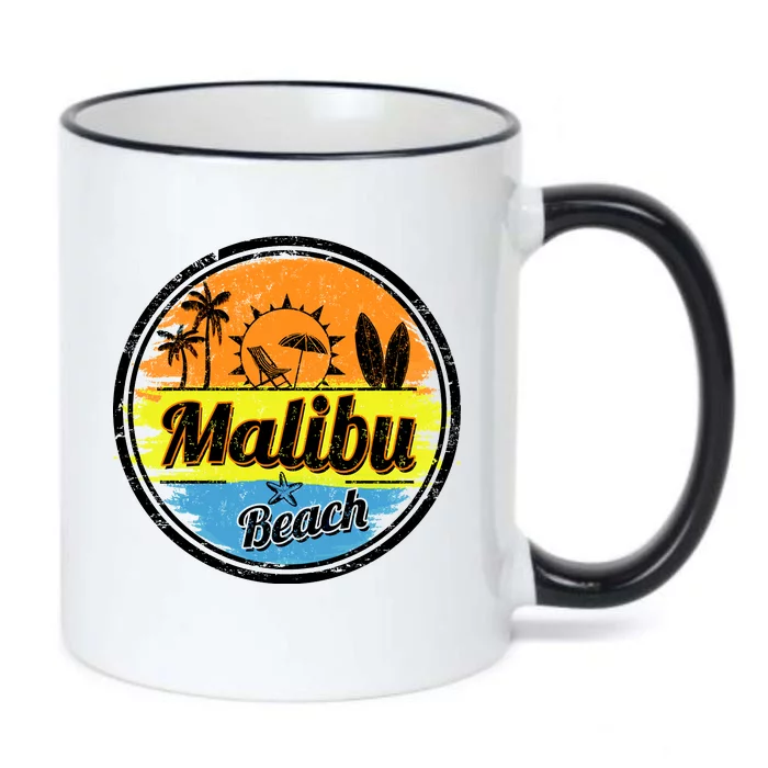 Malibu Beach Retro Circle Black Color Changing Mug