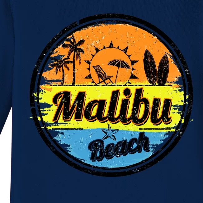 Malibu Beach Retro Circle Baby Long Sleeve Bodysuit