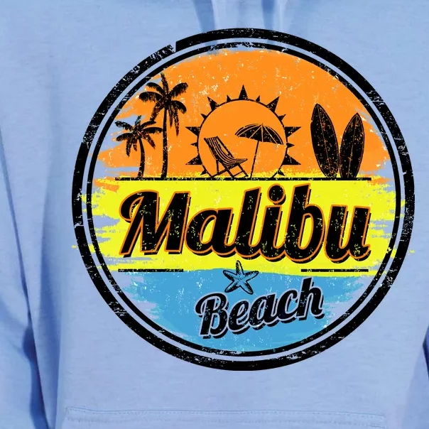 Malibu Beach Retro Circle Unisex Surf Hoodie