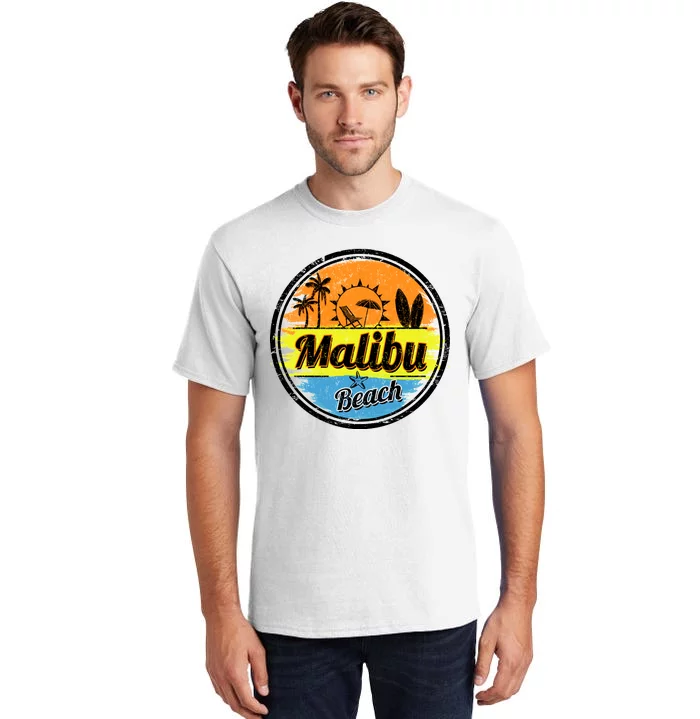 Malibu Beach Retro Circle Tall T-Shirt