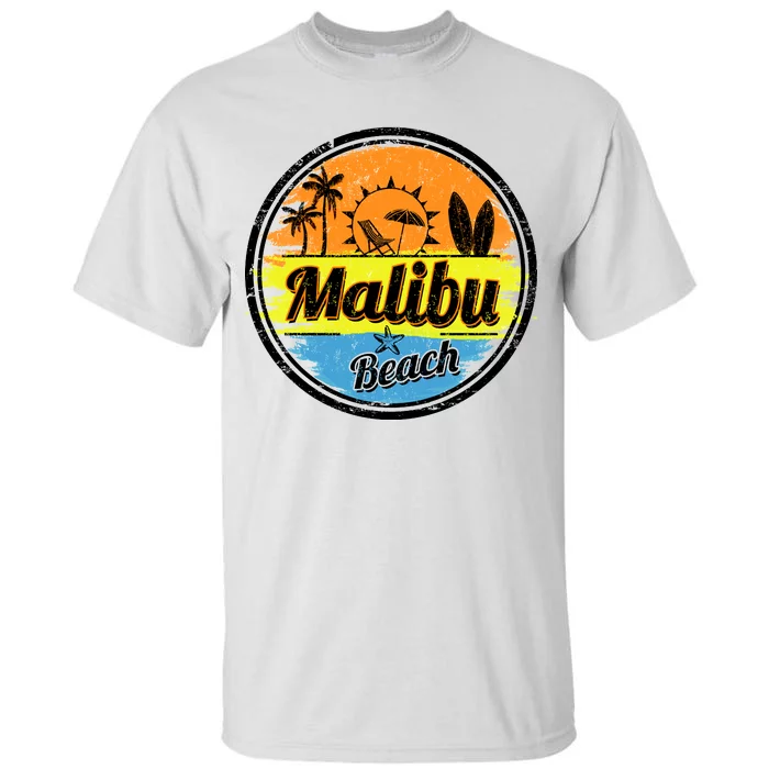 Malibu Beach Retro Circle Tall T-Shirt