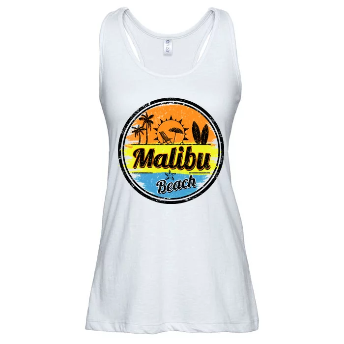 Malibu Beach Retro Circle Ladies Essential Flowy Tank