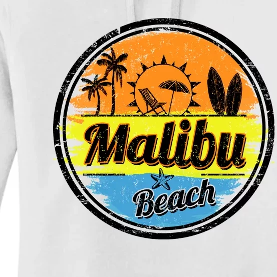 Malibu Beach Retro Circle Women's Pullover Hoodie