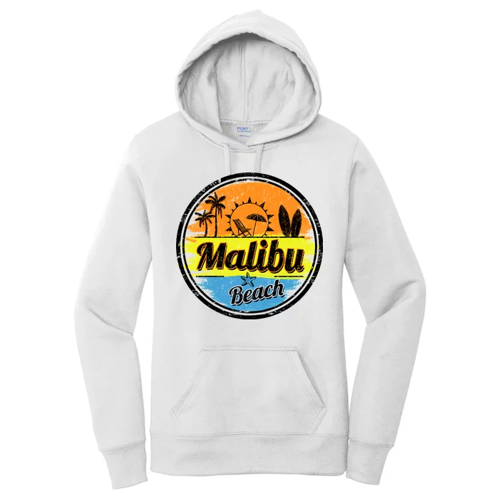 Malibu Beach Retro Circle Women's Pullover Hoodie