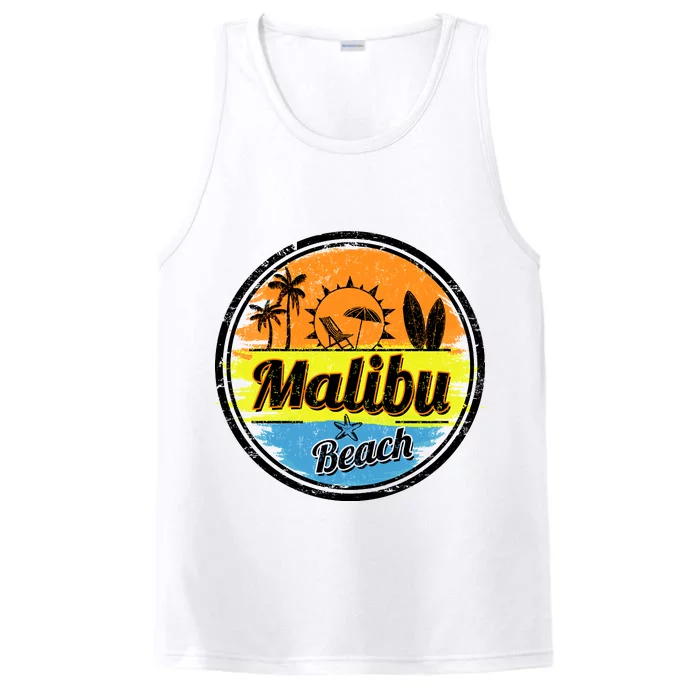 Malibu Beach Retro Circle Performance Tank