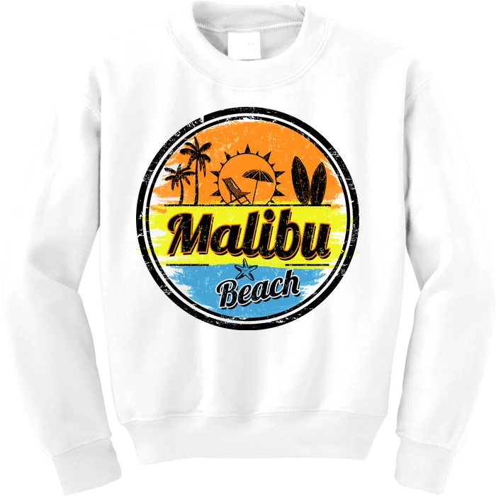 Malibu Beach Retro Circle Kids Sweatshirt