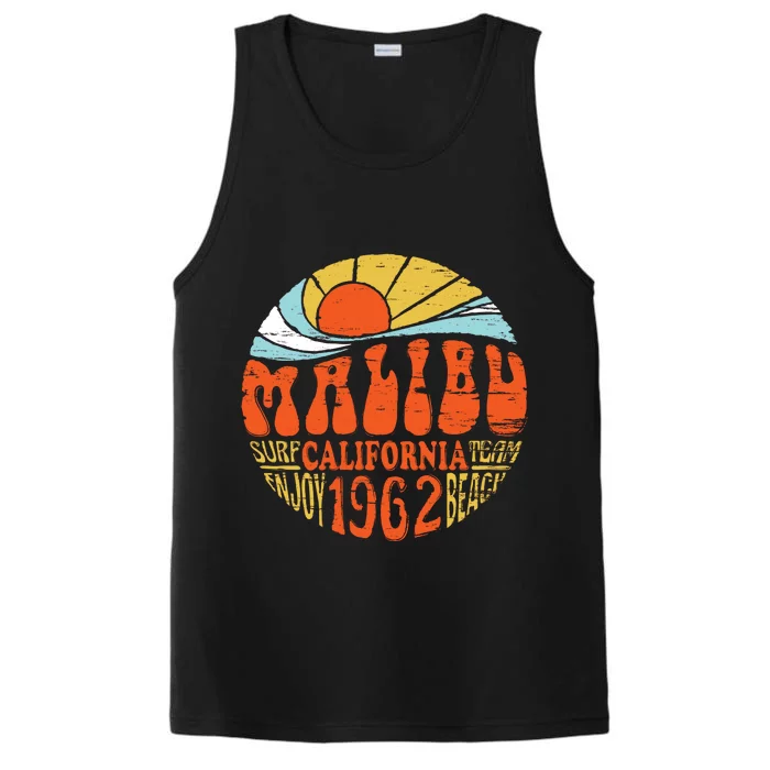 Malibu California Retro Distressed Performance Tank