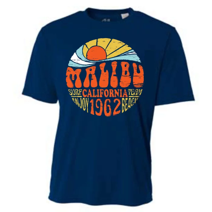 Malibu California Retro Distressed Cooling Performance Crew T-Shirt