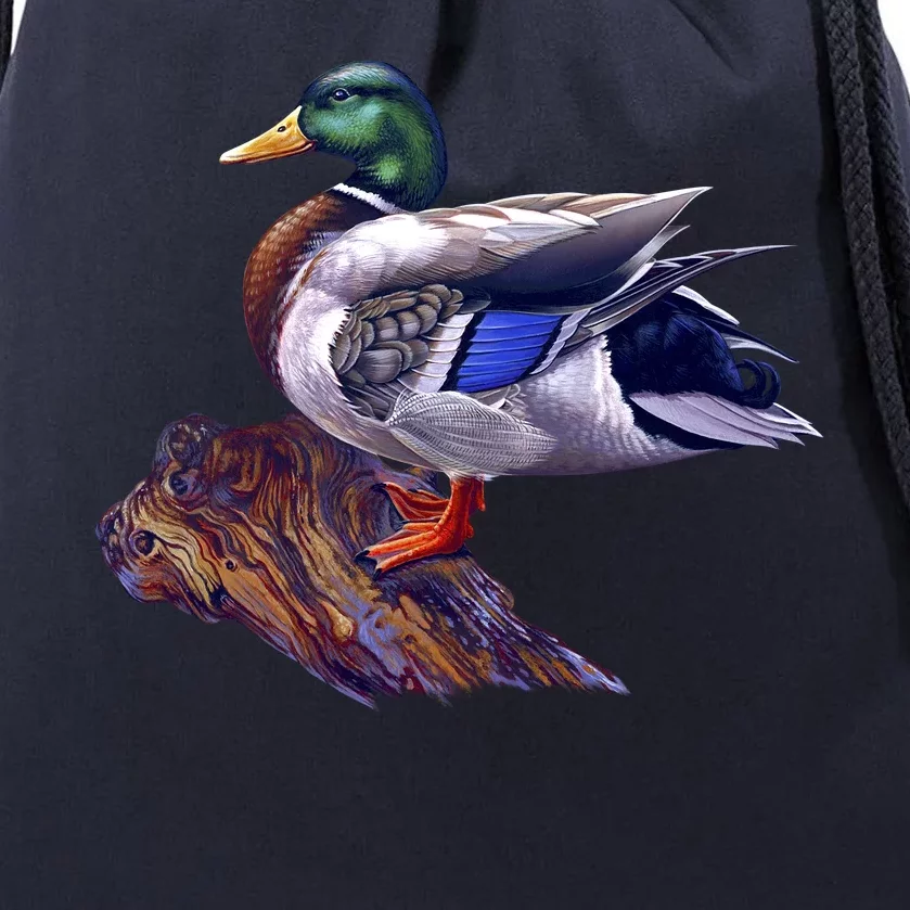 Mallard Green Head Duck Drawstring Bag