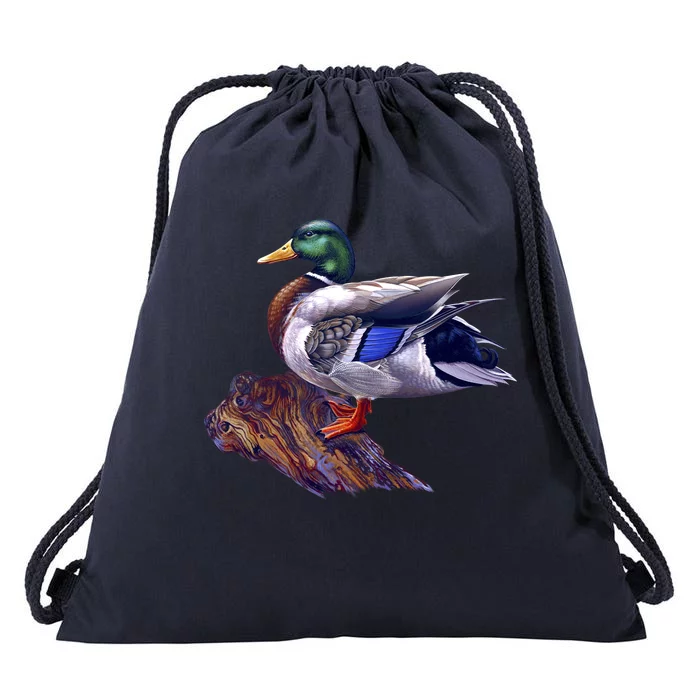 Mallard Green Head Duck Drawstring Bag