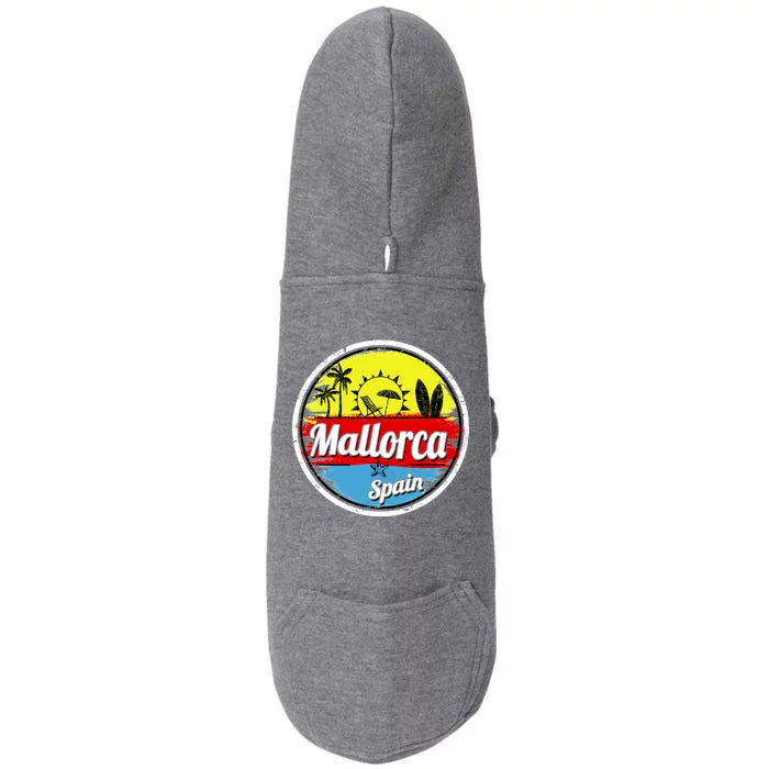 Mallorca Spain Retro Circle Doggie 3-End Fleece Hoodie