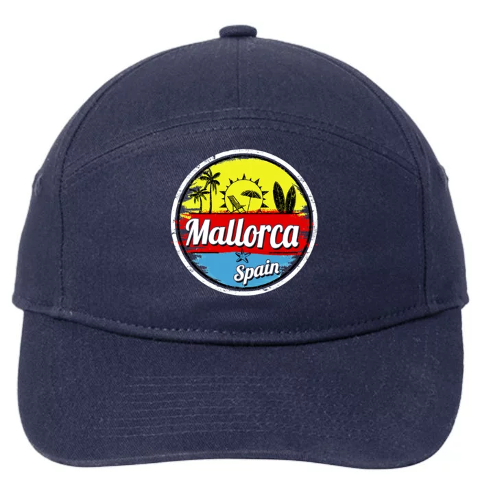 Mallorca Spain Retro Circle 7-Panel Snapback Hat