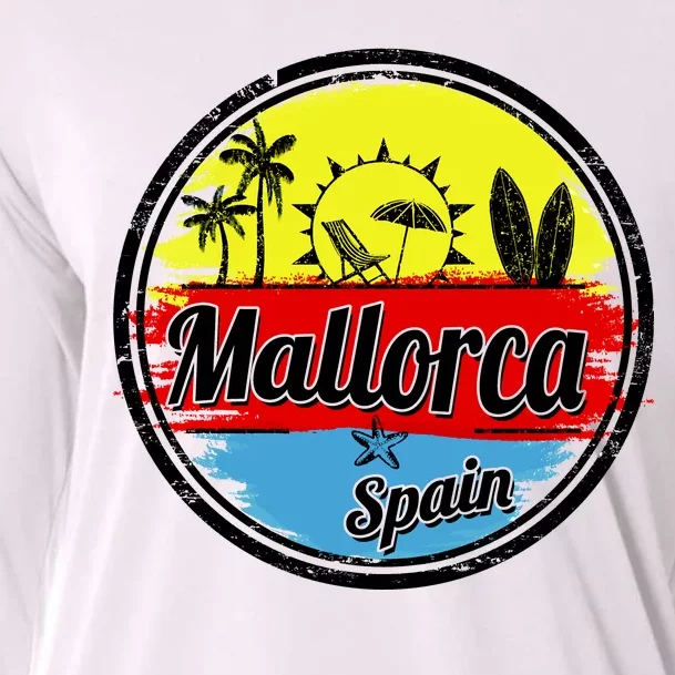 Mallorca Spain Retro Circle Cooling Performance Long Sleeve Crew