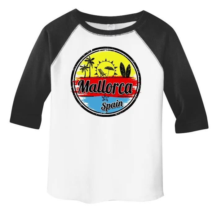 Mallorca Spain Retro Circle Toddler Fine Jersey T-Shirt