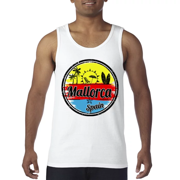 Mallorca Spain Retro Circle Tank Top