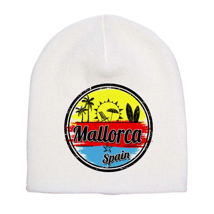 Mallorca Spain Retro Circle Short Acrylic Beanie