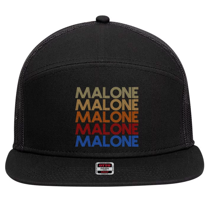 Malone Retro Vintage Style Name 7 Panel Mesh Trucker Snapback Hat