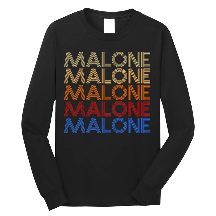 Malone Retro Vintage Style Name Long Sleeve Shirt