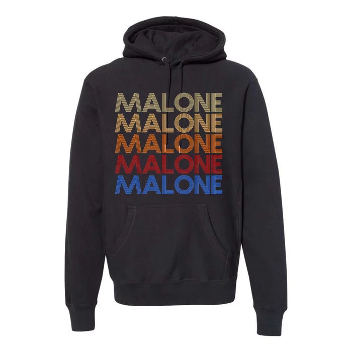 Malone Retro Vintage Style Name Premium Hoodie